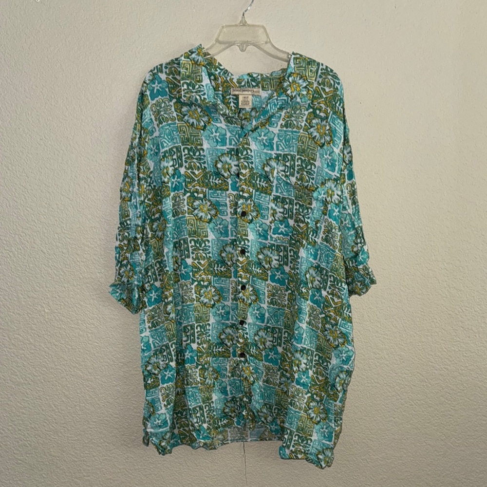 Men's Green Patterned Shirt